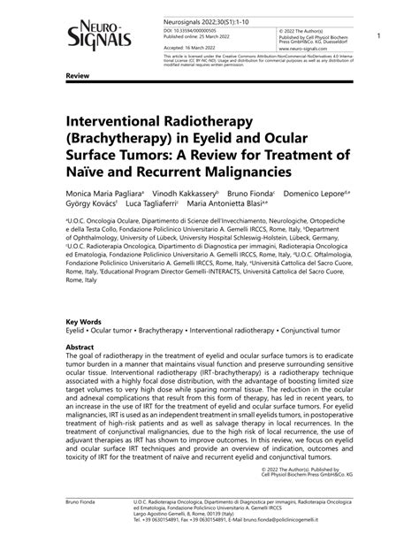 Pdf Interventional Radiotherapy Brachytherapy In Eyelid And Ocular