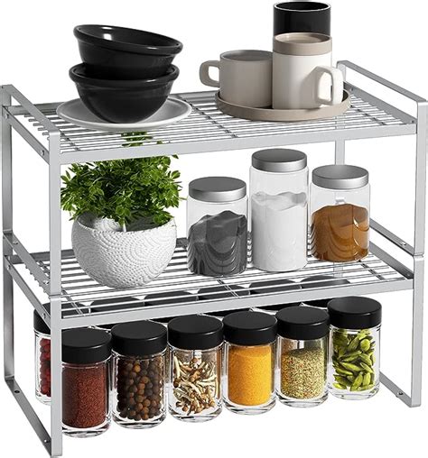 Nandae Set Di 2 Organizer Cucina Salvaspazio Scaffale Impilabile