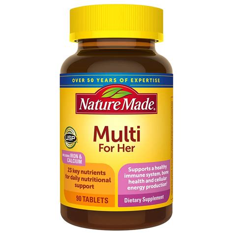 Nature Made Multi For Her With Iron And Calcium Dietary Supplement Tablets Walgreens