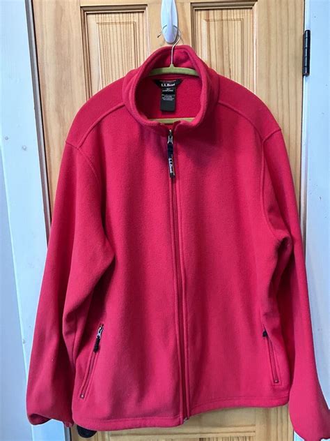 Ll Bean Men’s Red Jacket Xl Warm Up Fleece Lined Parka Zip Very Nice Ebay