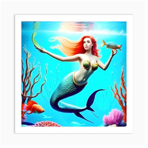 Mermaid Underwater Art Print by MdsArts - Fy