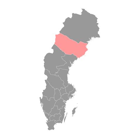 Vasterbotten county map, province of Sweden. Vector illustration ...