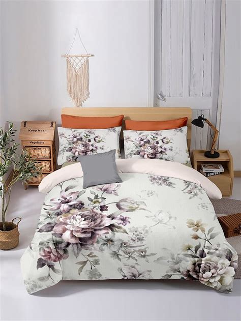 Set Colcha Sin Relleno Con Patr N Floral Moda De Mujer Duvet Cover