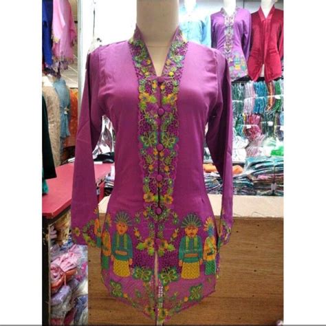 Jual Atasan Kebaya Encim Motif Ondel Ondel Shopee Indonesia