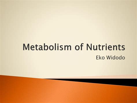 PPT - Metabolism of Nutrients PowerPoint Presentation, free download ...