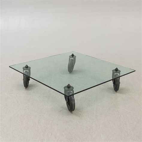 Gae Aulenti Coffee Table Tavolo Con Ruote Fontana Arte 1980s