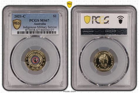 Australia 2021 C Mintmark Indigenous Military Service 2 Coin PCGS MS67