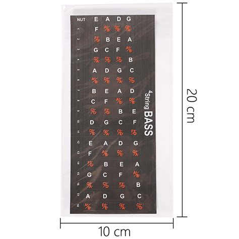 Bass Guitar Note Map Decalsstickers For Learning Notes Chords