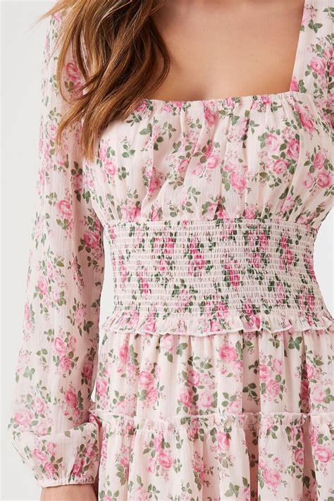 Floral Print Tiered Mini Dress