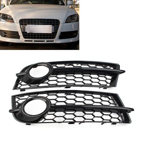 1Pair Front Bumper Honeycomb Mesh Fog Light Grille Cover For Audi TT 8J