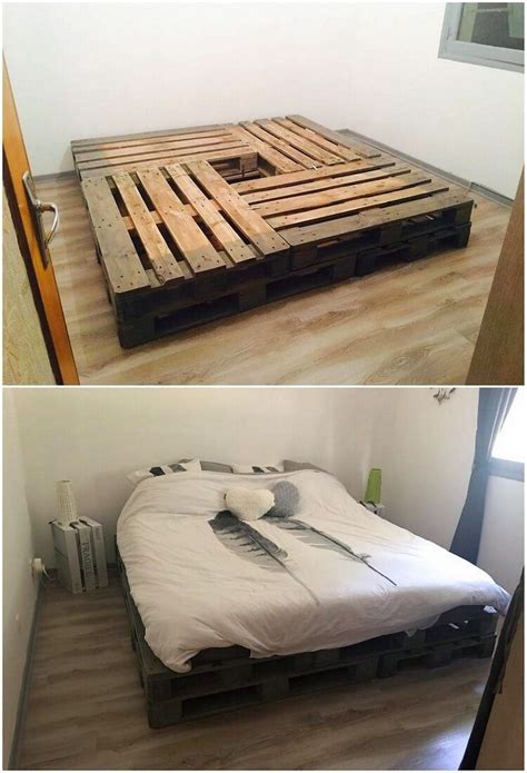 A Unique Pallet Bed Frame Idea Is All Visible Here For You That Is