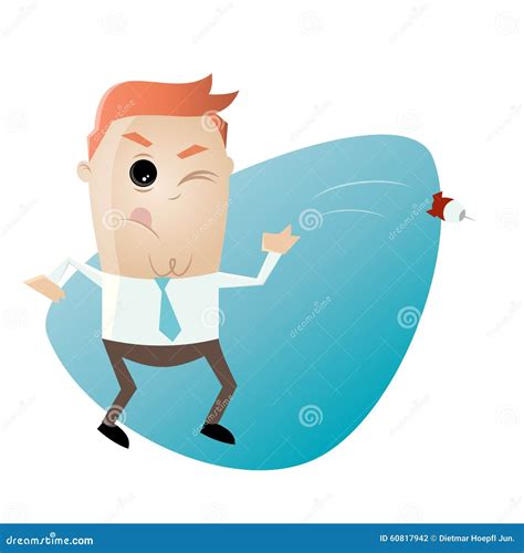 Cartoon Man Is Throwing Dart Stock Vector Image 60817942