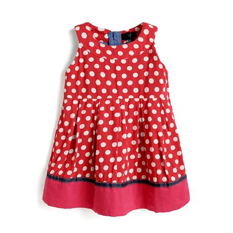 Red Polka Dot Baby Girls Dress 100 Cotton Inside Fashion Print