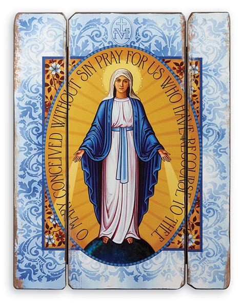 Wall Hangings Miraculous Medal Rustic Plaque Monastery Icons