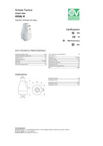 Aspiratore Centrifugo Per Cappa Axial K Vortice