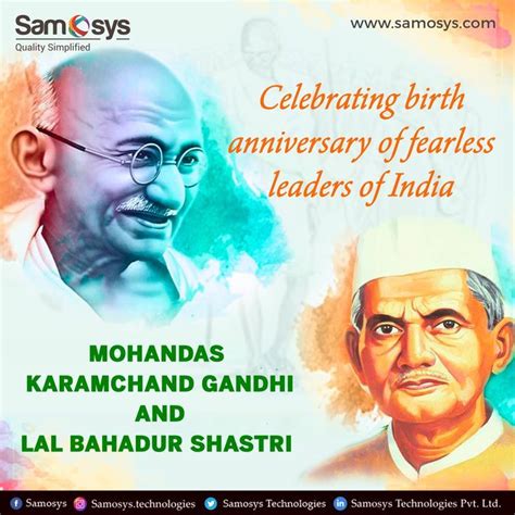 Happy Gandhi Jayanti Lal Bahadur Shastri Jayanti Happy Gandhi