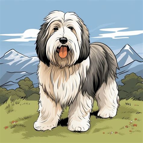 bearded collie cartoon images    freepik