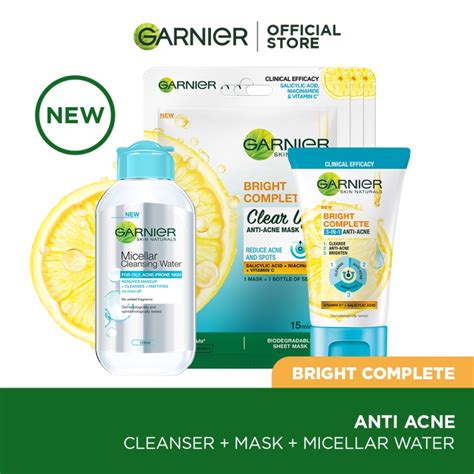 [ Double Cleanse Fight Acne ] Garnier Bright Complete Antiacne Regime