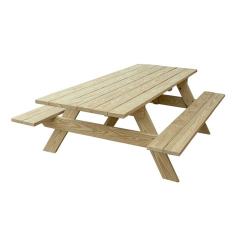 8 Ft. Heavy Duty Wood Picnic Table - Furniture Leisure