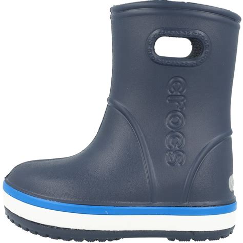 Crocs Kids Crocband Rain Boot Navybright Cobalt Croslite Wellingtons