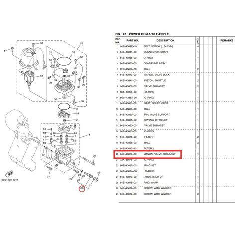 Manual Release Valve 64e 43860 00 Accessories For Yamaha Outboard