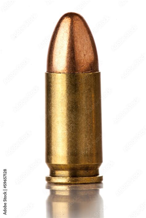 9mm Bullet For A Gun Isolated On A White Background Stock Photo Adobe