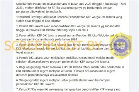 Cek Fakta Benarkah E Ktp Warga Yang Sudah Tidak Menetap Di Dki Jakarta