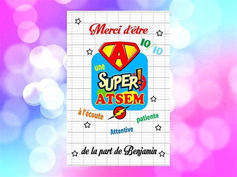 Carte Super Atsem Personnalis E X Cm Bonnes Vacances Merci Cadeau