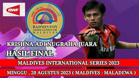 Hasil Final Maldives International Series Hasil Badminton Hari