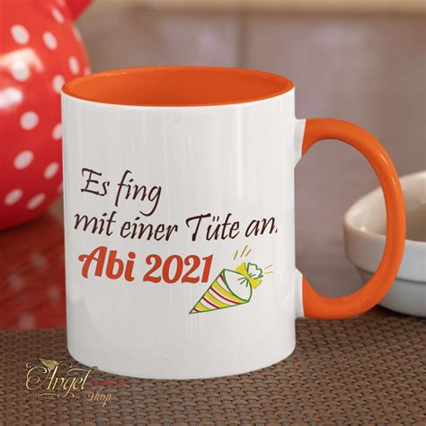 Abi Geschenk Tasse mit Spruch Es fing mit einer Tüte an ABI Etsy