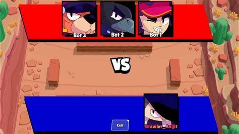 1 Noob Vs 3 Bots 1 Vs 3 With Edgar Noob Vs Bots In Brawl Stars