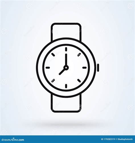 Wrist Watch Icon Design Isolated On White Background Line Art Vector