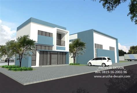 desain gedung kantor produksi gudang bahan  distribusi jasa dmax