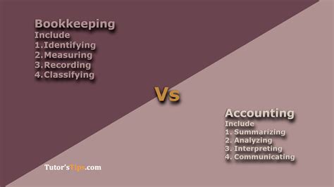 Difference Between Bookkeeping And Accounting Tutors Tips