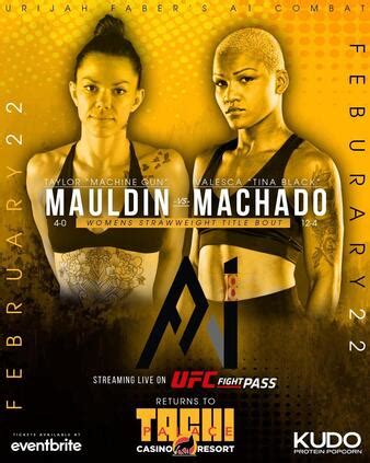 Taylor Mauldin vs. Valesca Machado, Urijah Faber's A1 Combat 18 | MMA Bout | Tapology