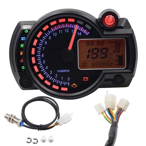 Original Backlight LCD Digital Motorcycle Speedometer Odometer15000rpm