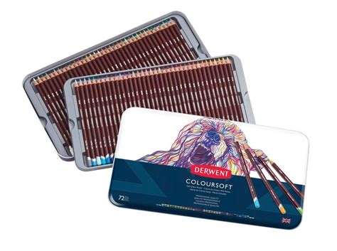 A Tin Set Of 72 Professional Quality Coloursoft Pencils From Derwent