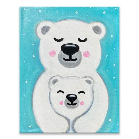 Online Painting Class - "Polar Bear Love" (Virtual Paint at Home Event)