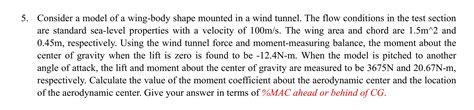 Solved Consider A Model Of A Wing Body Shape Mounted In A Chegg