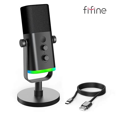 Fifine Micr Fono Din Mico Usb Xlr Con Control Rgb Conector De