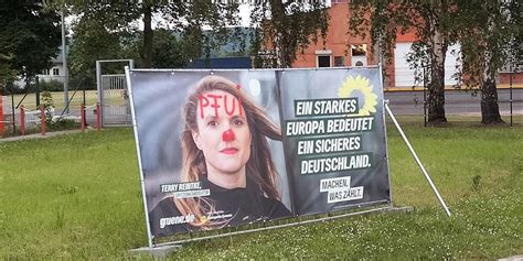 Bamberger Wahlplakate vor Europawahl beschmiert geklaut und angezündet