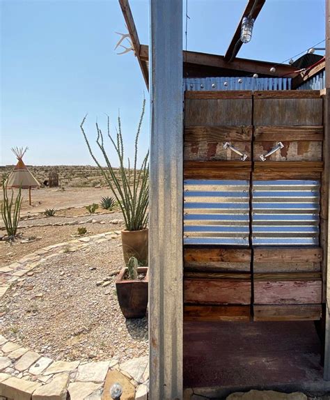 Outdoor Shower At The Buzzard S Roost Terlingua Texas Outdoor Shower