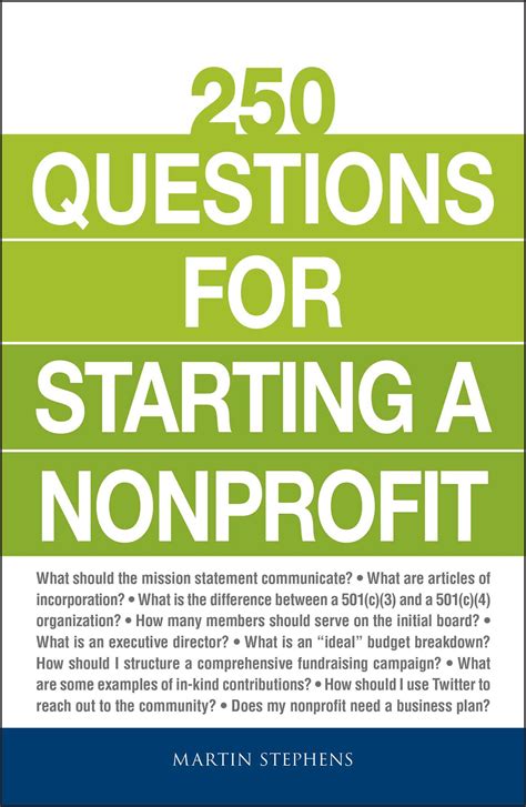 250 Questions For Starting A Nonprofit Ebook By Martin Stephens Official Publisher Page