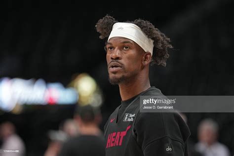 Jimmy Butler of the Miami Heat looks on during 2023 NBA Finals... News ...