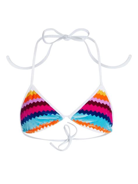 Missoni Zigzag Print Triangle Bikini Blue FARFETCH