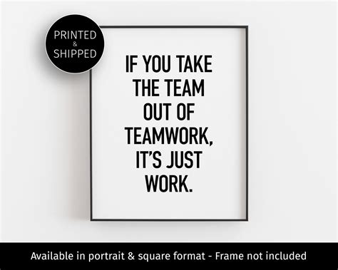 Teamwork wall art workplace quotes breakroom sign teamwork poster team work gifts office decor ...