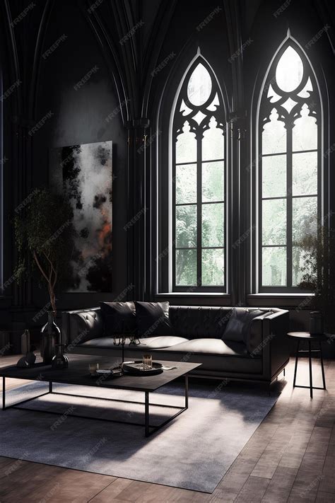 Premium AI Image | Gothic style interior of living room in luxury house ...