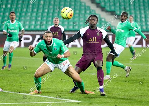 Harold Moukoudi Saintetienne Moise Kean Psg Editorial Stock Photo