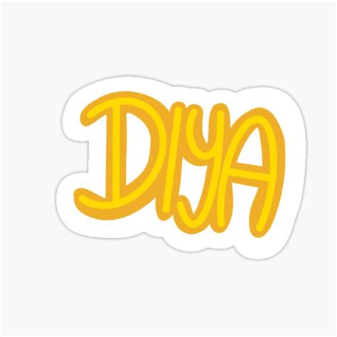 Diya Name Sticker For Sale By Shrutikakummy Redbubble