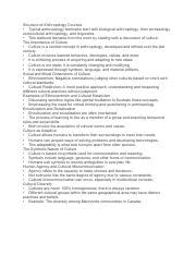 Lecture 1 Notes Part 1 Pdf Structure Of Anthropology Courses